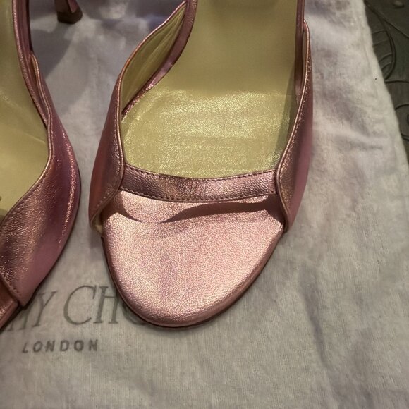 Jimmy Choo Coupe metallic sandals in pink - Picture 7 of 9